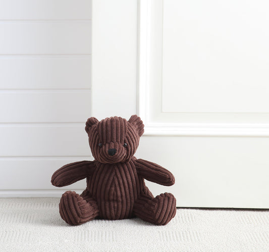 Bobby the Corduroy Bear Door Stopper - The Draft Stop